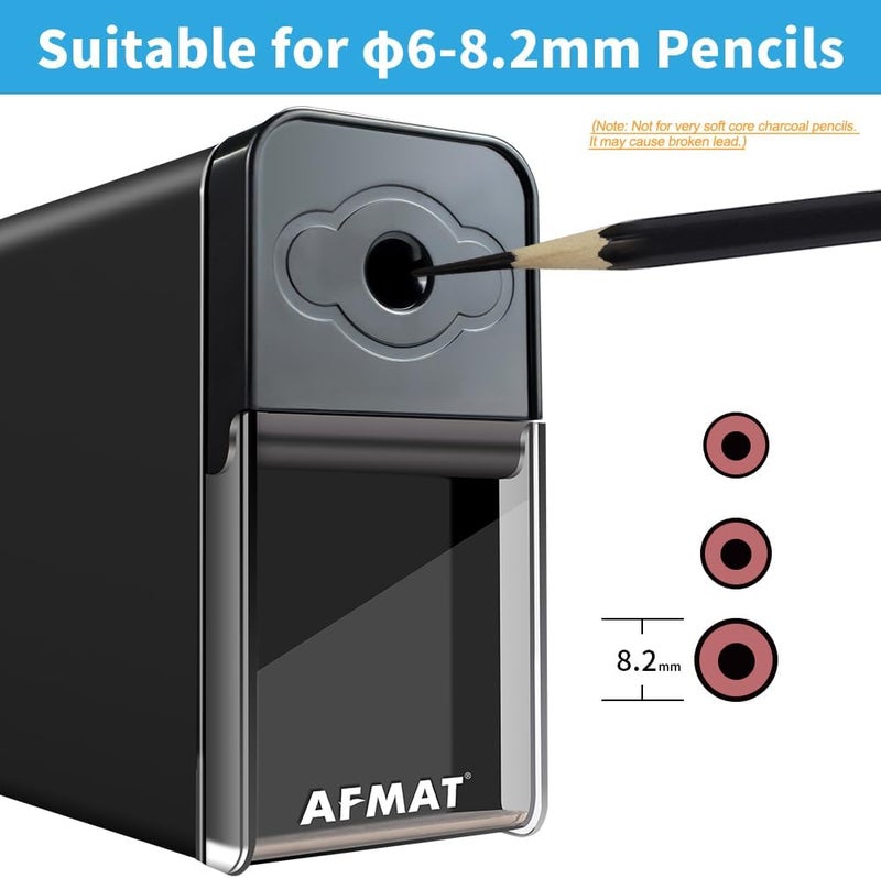 AFMAT Long Point Pencil Sharpener, 8-20mm Long Pencil Nibs, Self-Feed & Adjustable Pencil Sharpness, Artist Pencil Sharpener Manual for φ6-8.2mm Charcoal/Art/Drawing/Sketching/Colored Pencils PS10 - Image 4