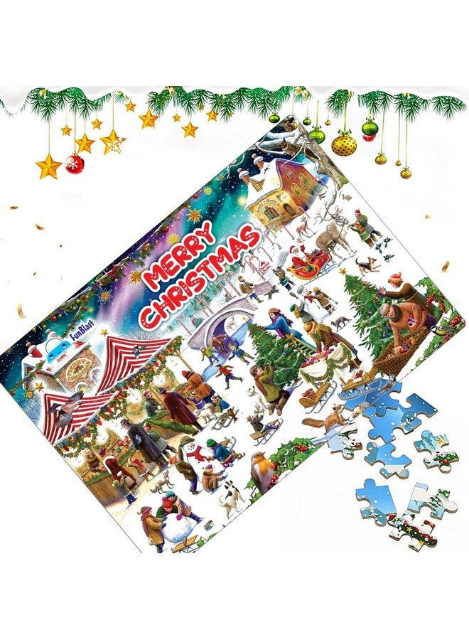 فنبلاست أحجية فن بلاست للأطفال - أحجية عيد الميلاد للأطفال، لعبة أحجية الصور المقطوعة للأطفال بعمر 5 سنوات فما فوق، هدايا عيد الميلاد للأطفال، هدايا إرجاع للأطفال، ألعاب للأطفال، لعبة عائلية داخلية - مقاس 30×22 سم - Image 4