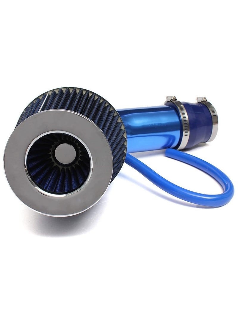 76mm Universal Car Air Intake Kit High Flow Cold Air Intake Induction Pipe Hose Kit with Modification Air Filter Compatiable with 76mm or 64mm Air Intake Hose