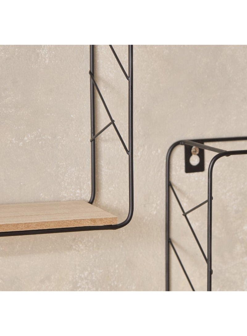 Home Box Sera 2-Piece Metal and MDF Board Wall Shelf Set 25 x 25 x 9.5 cm  - Image 4