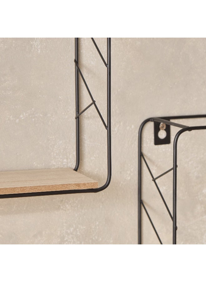 Home Box Sera 2-Piece Metal and MDF Board Wall Shelf Set 25 x 25 x 9.5 cm - Image 4