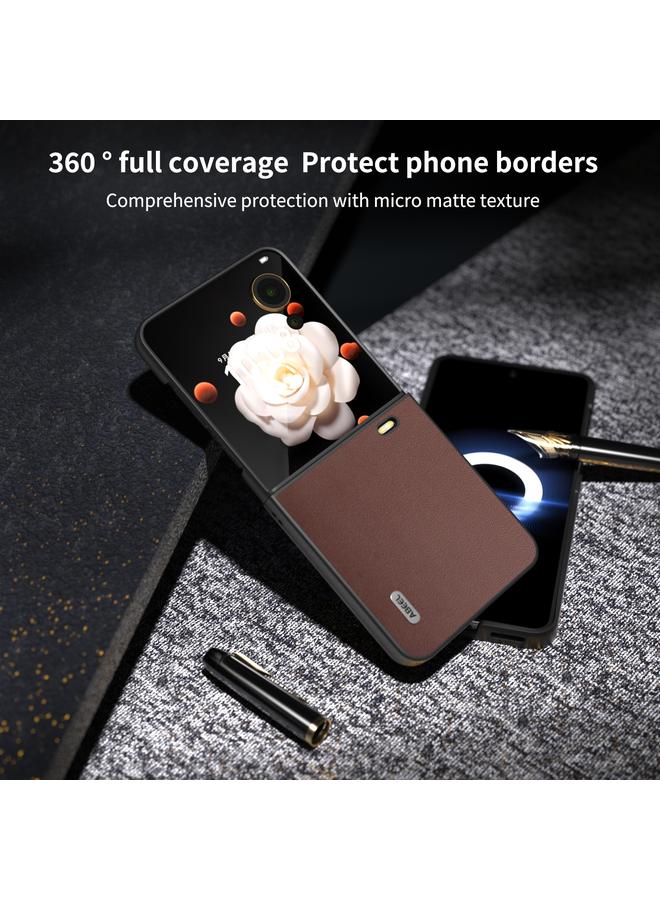 S-TOP Case For Honor Magic V Flip ABEEL Genuine Leather Xiaoya Series Phone Case - Image 5