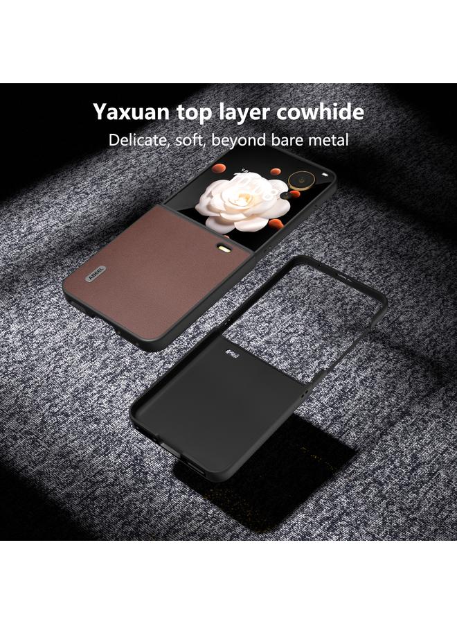 S-TOP Case For Honor Magic V Flip ABEEL Genuine Leather Xiaoya Series Phone Case - Image 4