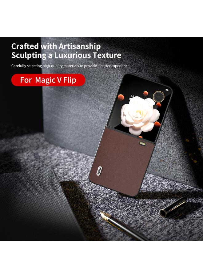 S-TOP Case For Honor Magic V Flip ABEEL Genuine Leather Xiaoya Series Phone Case - Image 3