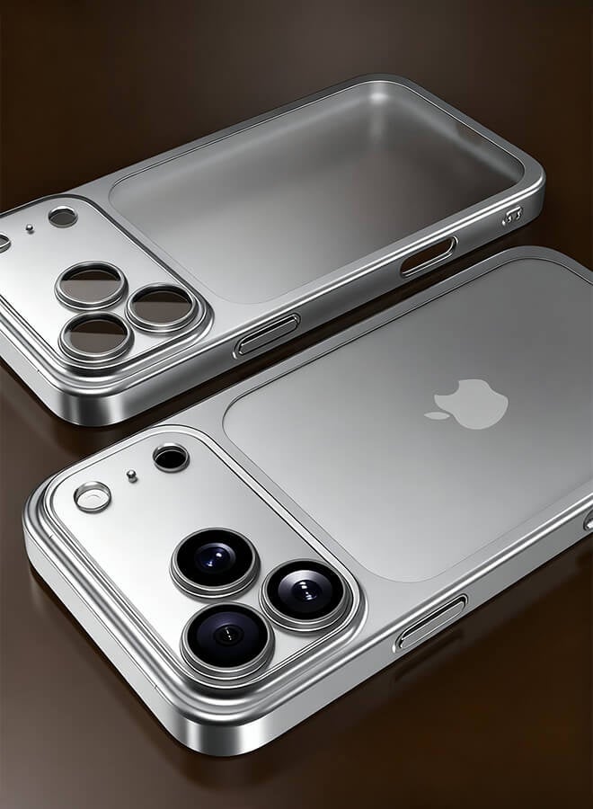 Bliszaar iPhone 17 Pro Max Case, Frosted Electroplated PC, Drop-Proof & Full Camera Lens Protection, Ultra-slim, Silver - Image 2
