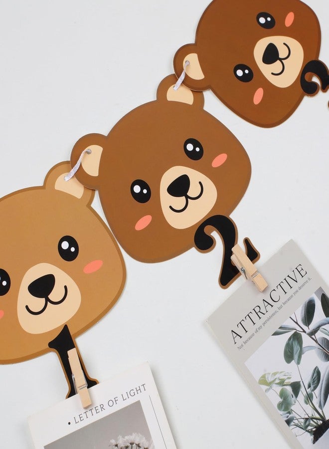 Urlax Beary First Birthday Banner - Cute Bear Monthly Milestone Banner for Newborn to 12 Months - 1st Birthday Party Decor - Image 5