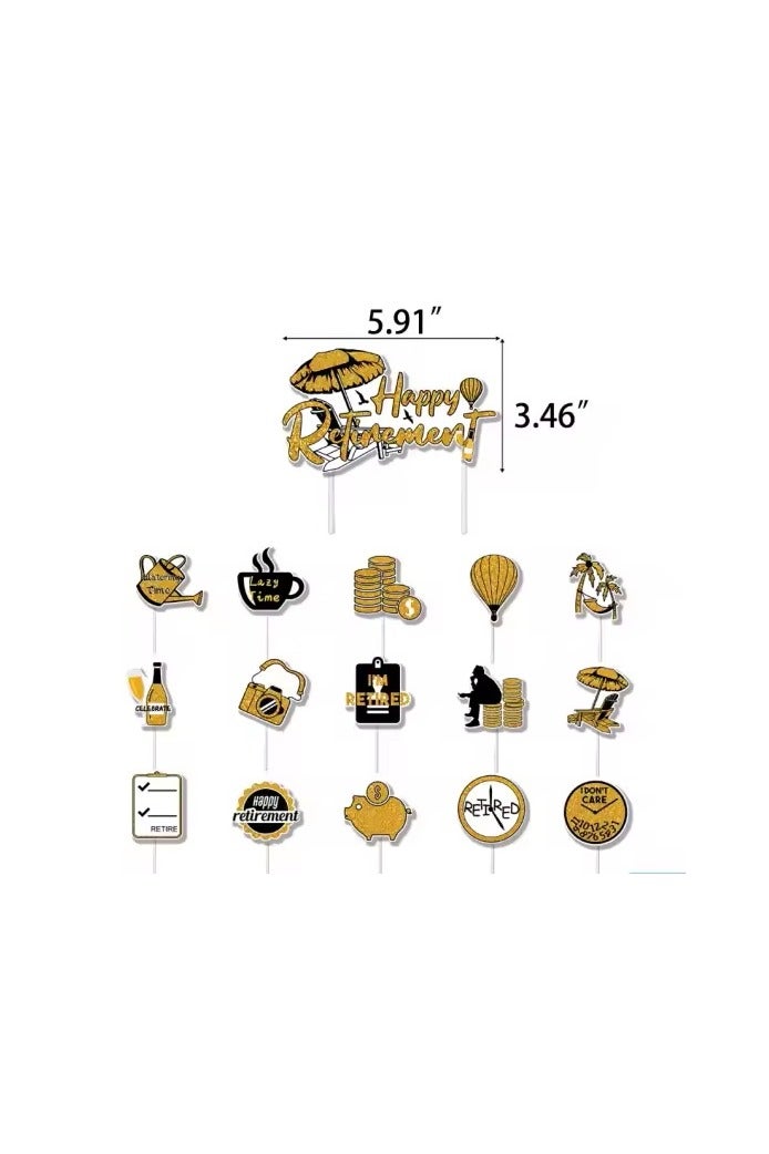 Boxwoods Happy Retirement Banner Sash Balloons Cake Toppers And Foil Fringe Curtains A Complete Party Decoration Pack - Image 5
