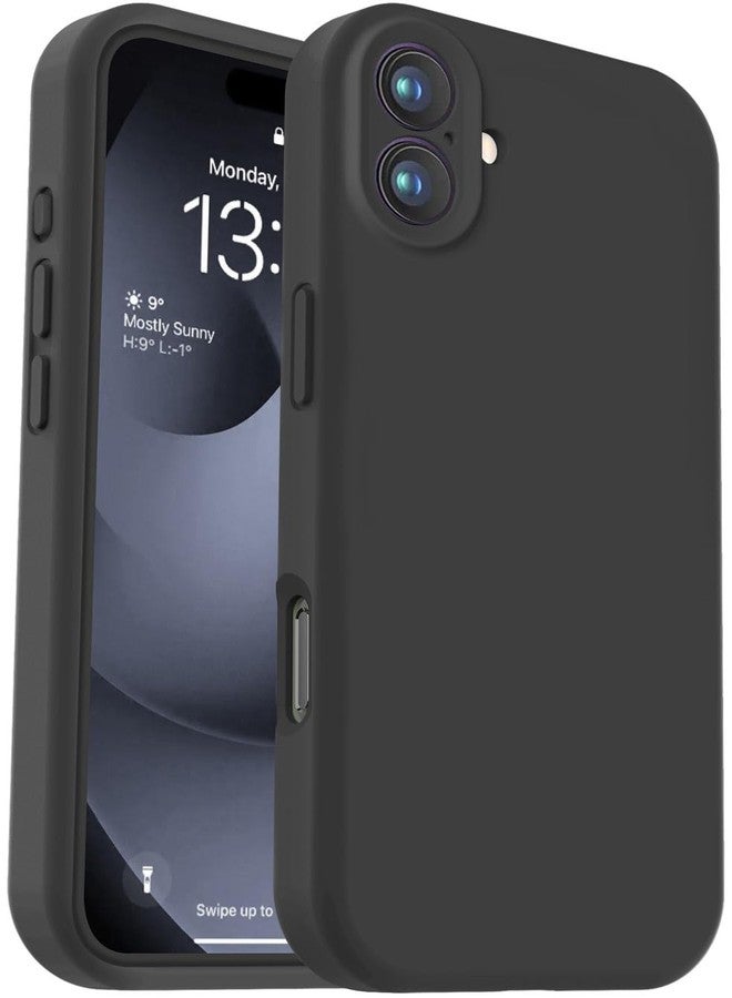 Vooii Compatible with iPhone 16 Case, Liquid Silicone Upgrade [Camera Protection] [Soft Anti-Scratch Microfiber Lining] Shockproof Phone Case for iPhone 16 6.1 inch - Black - Image 1