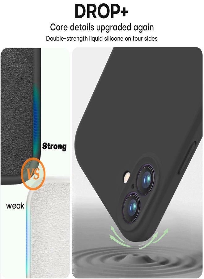 Vooii Compatible with iPhone 16 Case, Liquid Silicone Upgrade [Camera Protection] [Soft Anti-Scratch Microfiber Lining] Shockproof Phone Case for iPhone 16 6.1 inch - Black - Image 4