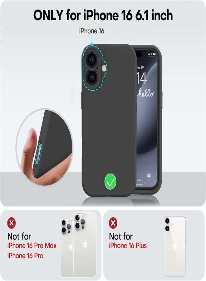 Vooii Compatible with iPhone 16 Case, Liquid Silicone Upgrade [Camera Protection] [Soft Anti-Scratch Microfiber Lining] Shockproof Phone Case for iPhone 16 6.1 inch - Black - Image 5