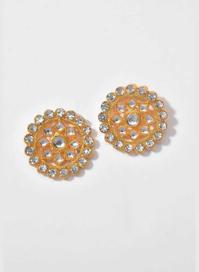 SOHI Gold Plated Designer Stone Necklace Set