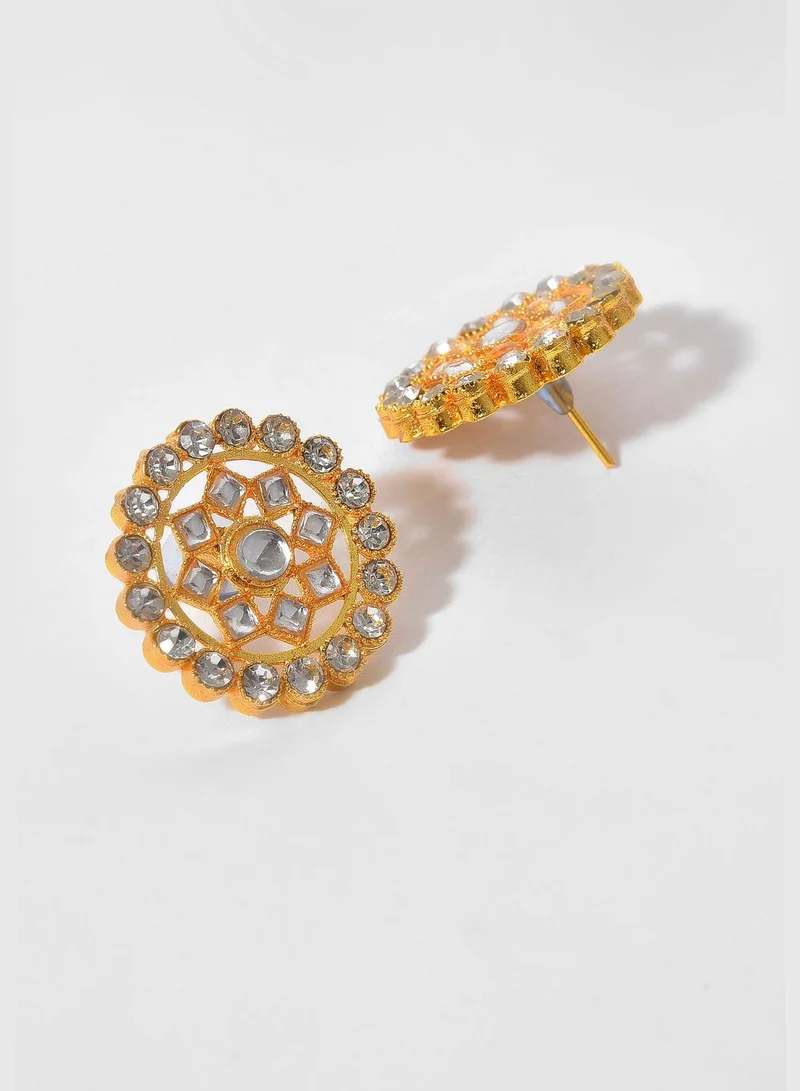 SOHI Gold Plated Designer Stone Necklace Set