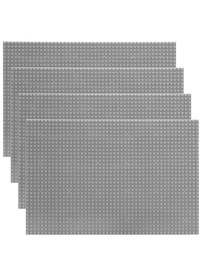 ZENFUN ZENFUN 4 Pack Baseplates Building Plates for Building Bricks, 10'' x 15''/25.5x38 CM, Classic Building Baseplates Compatible with Major Brick Brands, Grey,  - Image 1