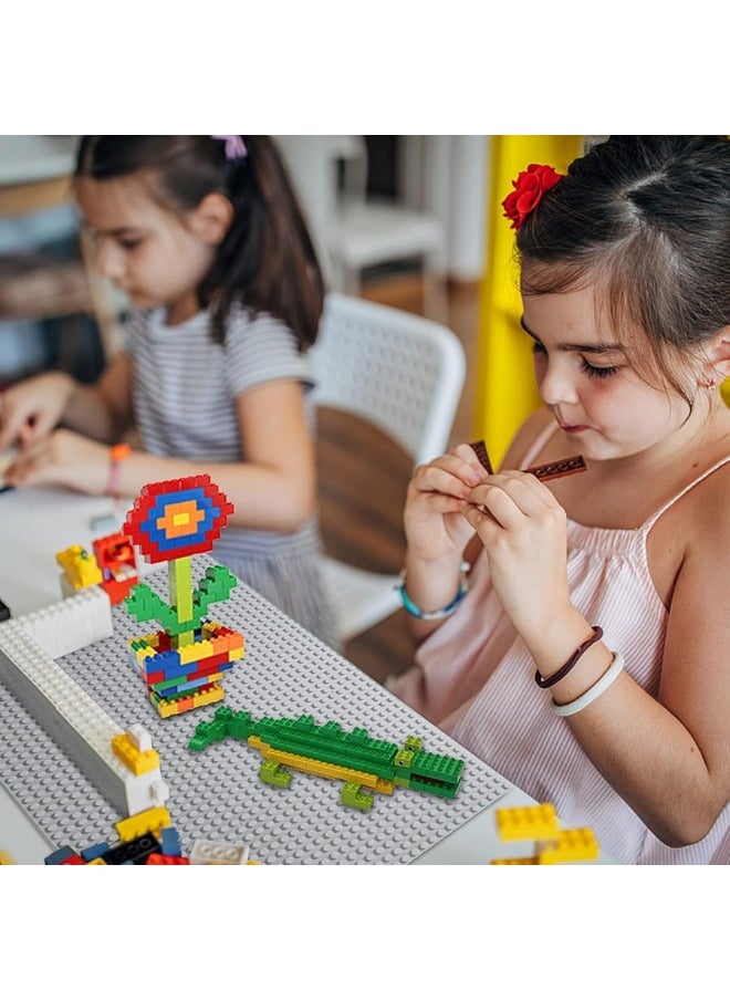 ZENFUN ZENFUN 4 Pack Baseplates Building Plates for Building Bricks, 10'' x 15''/25.5x38 CM, Classic Building Baseplates Compatible with Major Brick Brands, Grey,  - Image 4