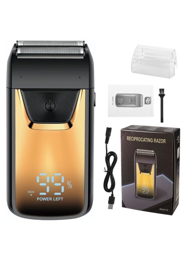 Men's Shaver, Electric Shaving Machine Cordless Foil Shaver Bald Shaving Machine Hair Cutting Machine Men's Razor(Gold) - Image 1