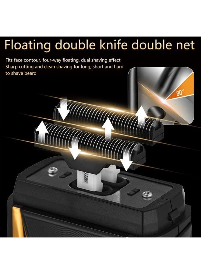 Men's Shaver, Electric Shaving Machine Cordless Foil Shaver Bald Shaving Machine Hair Cutting Machine Men's Razor(Gold) - Image 4