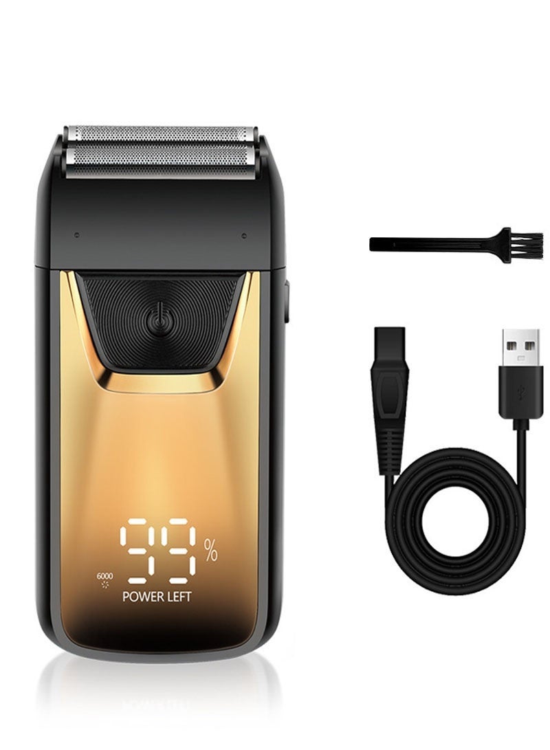 Men's Shaver, Electric Shaving Machine Cordless Foil Shaver Bald Shaving Machine Hair Cutting Machine Men's Razor(Gold) - Image 1