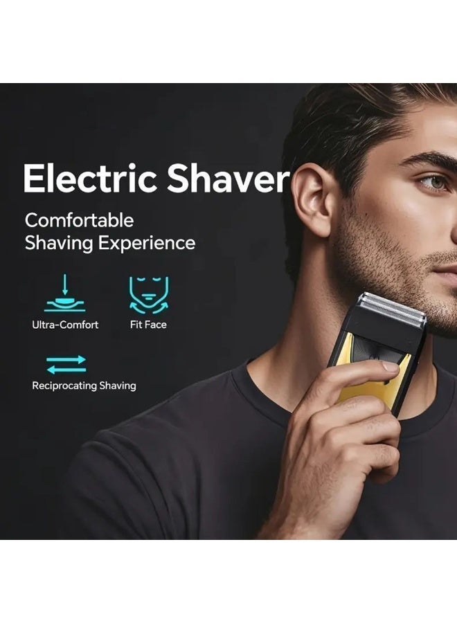 Men's Shaver, Electric Shaving Machine Cordless Foil Shaver Bald Shaving Machine Hair Cutting Machine Men's Razor(Gold) - Image 5