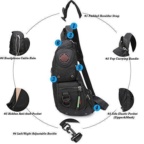 NICGID Sling Backpacks, Sling Chest Bag Shoulder Crossbody Bags for Men Women Outdoor Travel - Image 3