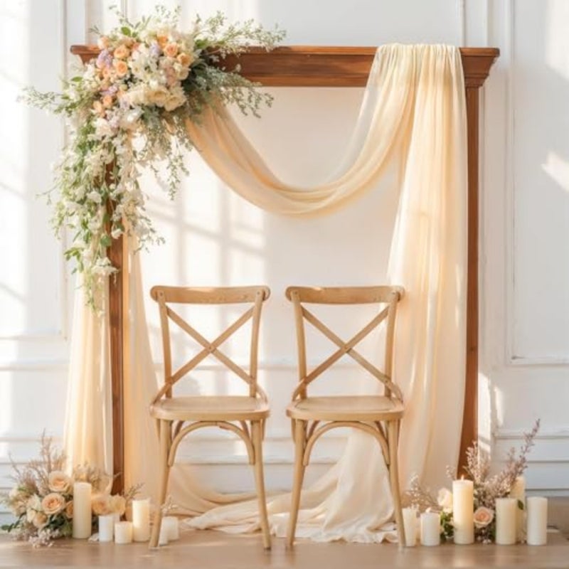 Arch Drapes for Wedding Arch Draping Fabric Sheer Backdrop Curtain for Ceremony Bridal Party Decor 19Feet Length x 28" Width 1 Panel - Image 5