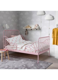 Zaboon Duvet cover and pillowcase, heart pattern white/pink, 150x200/50x80 cm  - Image 4