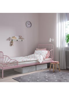 Zaboon Duvet cover and pillowcase, heart pattern white/pink, 150x200/50x80 cm  - Image 5