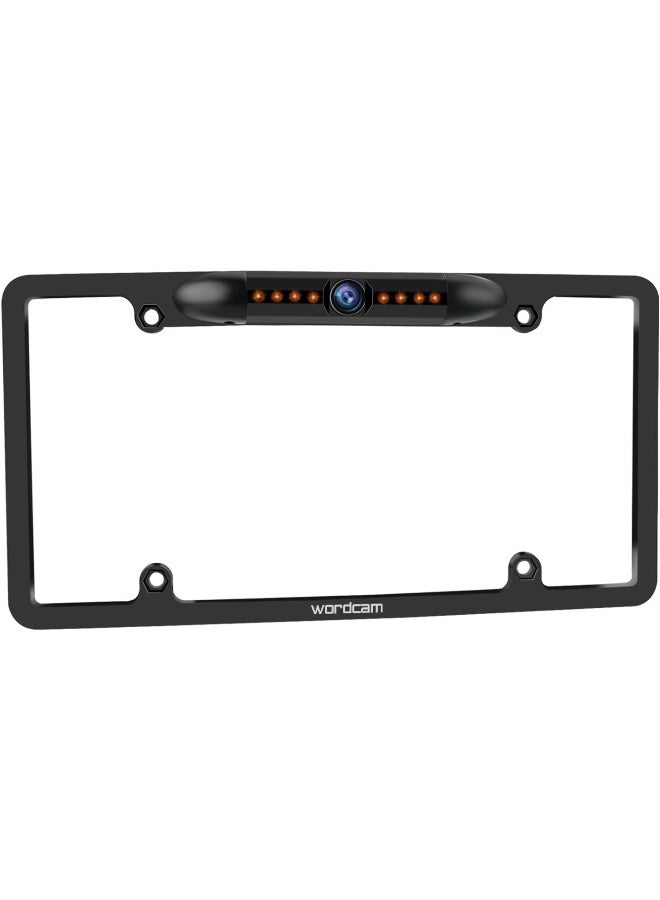 Wordcam License Plate Frame Rear View Backup Camera 170° Viewing Angle - Image 1