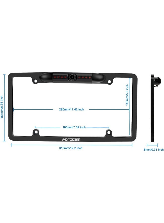 Wordcam License Plate Frame Rear View Backup Camera 170° Viewing Angle - Image 3