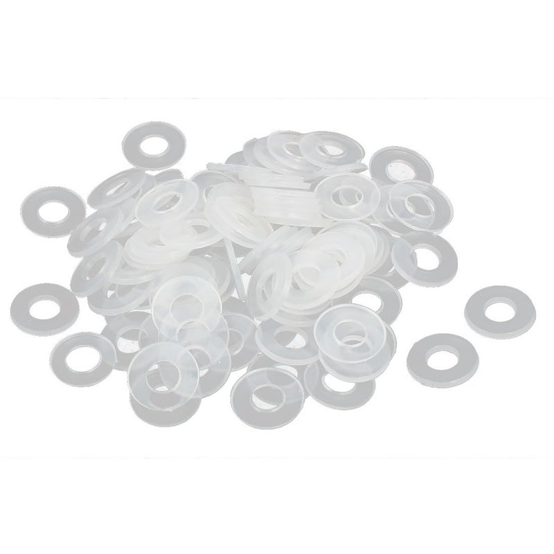 uxcell Plastic Flat Washers 11mm OD 5mm ID 1mm Thickness Sealing Gasket for Faucet Pipe Water Hose White Pack of 100