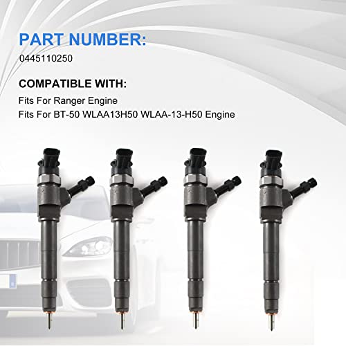 DAYSYORE 4Pcs New Diesel Fuel Injectors 0445110250 Fits for Ford-Ranger, for Mazda BT-50 WLAA13H50 WLAA-13-H50 Engine Aftermarket Parts - Image 2