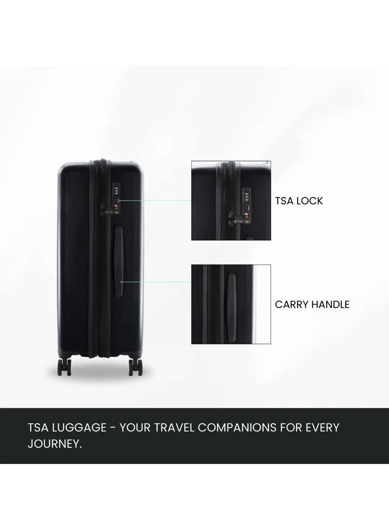 NATIONAL GEOGRAPHIC National Geographic Cruise 100% PC Hardshell Suitcase Set, Durable Lightweight  TSA Combination Lock Travel Luggage, 4 Quite Spinner Wheel, 3pcs Trolley Bag (20+24+28 Inch) Black.