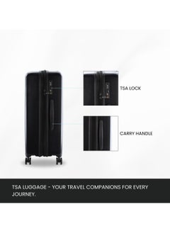 NATIONAL GEOGRAPHIC National Geographic Cruise 100% PC Hardshell Suitcase Set, Durable Lightweight  TSA Combination Lock Travel Luggage, 4 Quite Spinner Wheel, 3pcs Trolley Bag (20+24+28 Inch) Black.  - Image 3