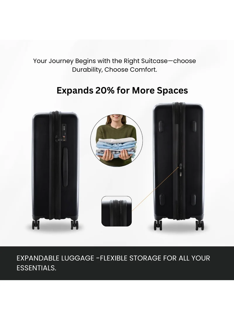 NATIONAL GEOGRAPHIC National Geographic Cruise 100% PC Hardshell Suitcase Set, Durable Lightweight  TSA Combination Lock Travel Luggage, 4 Quite Spinner Wheel, 3pcs Trolley Bag (20+24+28 Inch) Black.