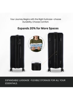 NATIONAL GEOGRAPHIC National Geographic Cruise 100% PC Hardshell Suitcase Set, Durable Lightweight  TSA Combination Lock Travel Luggage, 4 Quite Spinner Wheel, 3pcs Trolley Bag (20+24+28 Inch) Black.  - Image 5