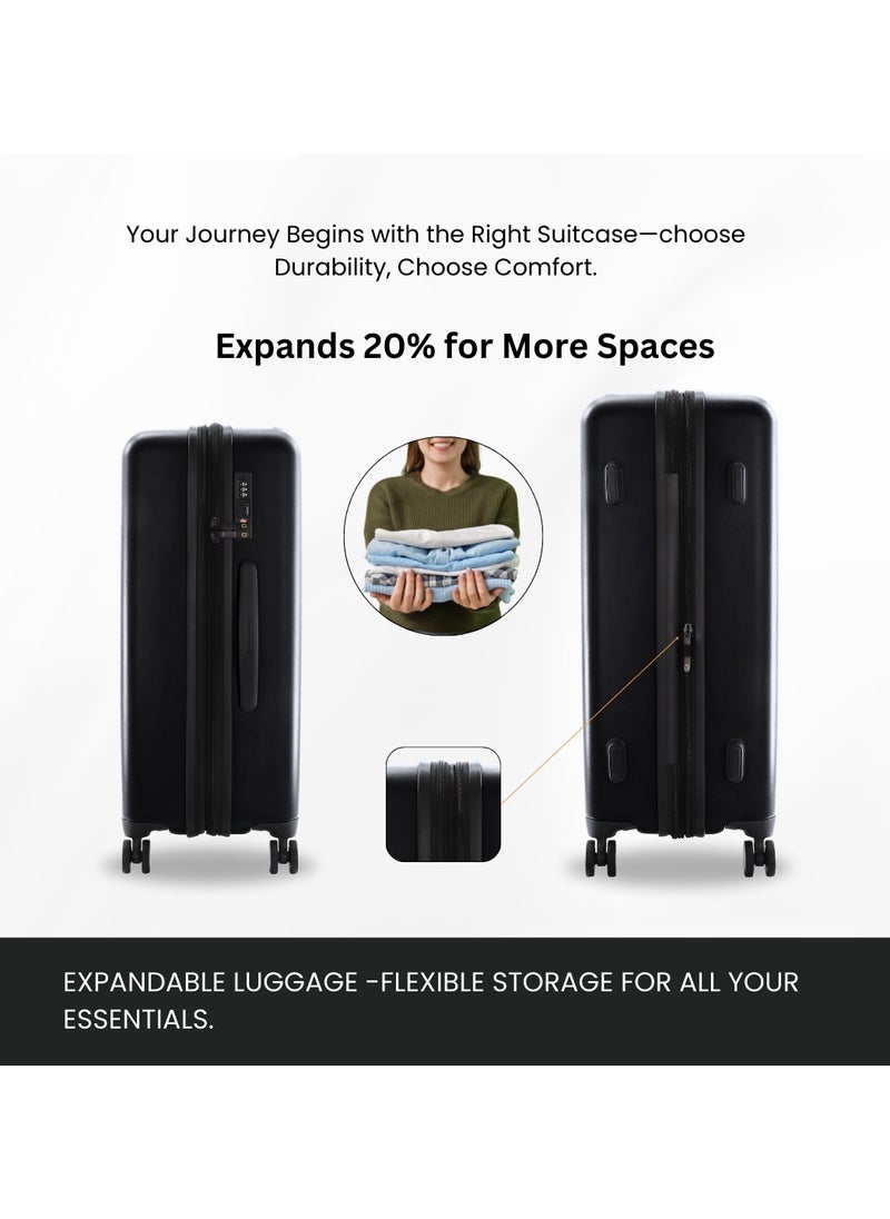 NATIONAL GEOGRAPHIC National Geographic Cruise 100% PC Hardshell Suitcase Set, Durable Lightweight  TSA Combination Lock Travel Luggage, 4 Quite Spinner Wheel, 3pcs Trolley Bag (20+24+28 Inch) Black.  - Image 5