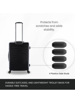 NATIONAL GEOGRAPHIC National Geographic Cruise 100% PC Hardshell Suitcase Set, Durable Lightweight  TSA Combination Lock Travel Luggage, 4 Quite Spinner Wheel, 3pcs Trolley Bag (20+24+28 Inch) Black.  - Image 4