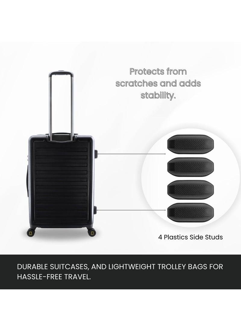 NATIONAL GEOGRAPHIC National Geographic Cruise 100% PC Hardshell Suitcase Set, Durable Lightweight  TSA Combination Lock Travel Luggage, 4 Quite Spinner Wheel, 3pcs Trolley Bag (20+24+28 Inch) Black.  - Image 4