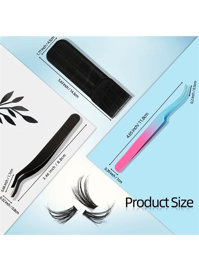 KevKev Eyelash Applicator for Cluster Lashes, Lash Clusters Tweezers Kit with Lash Applicator and 1 Eyebrow Tweezers - Image 4