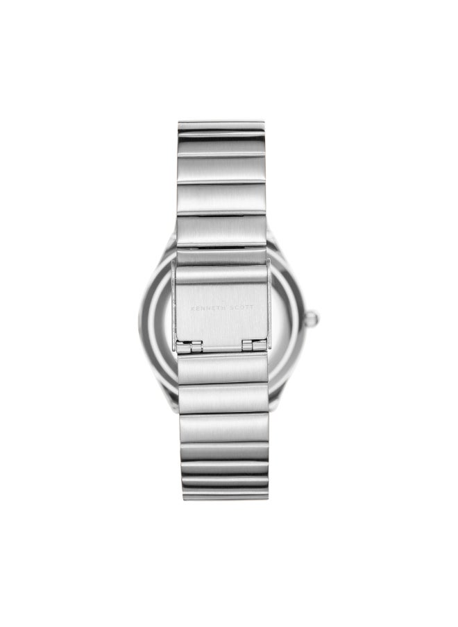 KENNETH SCOTT Women's Watch, Analog Display and Stainless Steel Strap - K24506-SBSH, Silver  - Image 3