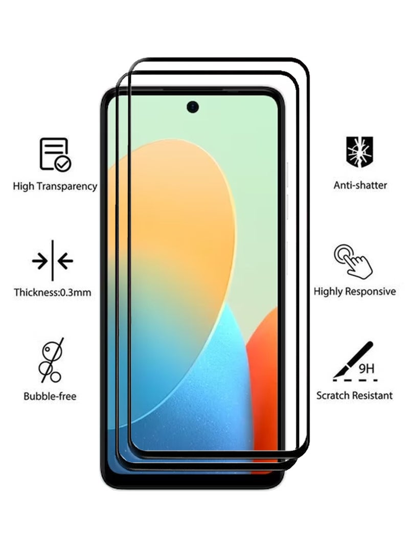 2 Pack Tecno Spark Go 2 Screen Protector | Tempered Glass Compatible with Tecno Spark Go 2| Screen Protector Full HD Quality Tempered Glass Anti-Scratch Edge to Edge Coverage with Easy Installation Kit - Black  - Image 2