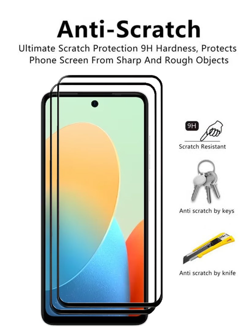 2 Pack Tecno Spark Go 2 Screen Protector | Tempered Glass Compatible with Tecno Spark Go 2| Screen Protector Full HD Quality Tempered Glass Anti-Scratch Edge to Edge Coverage with Easy Installation Kit - Black  - Image 3