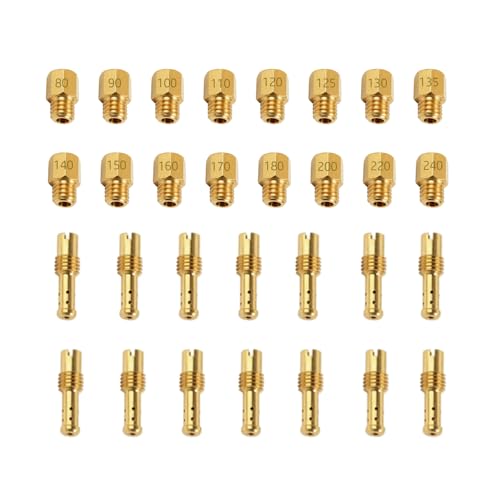 YUKIIATIF 30 Pcs Carburetor Main Jet and Pilot Slow Jet Kit for Mikuni VM18 VM20 VM22 VM26 VM24 VM28 VM30 VM32 VM34 VM36 VM38 VM44 Carbs - Image 1