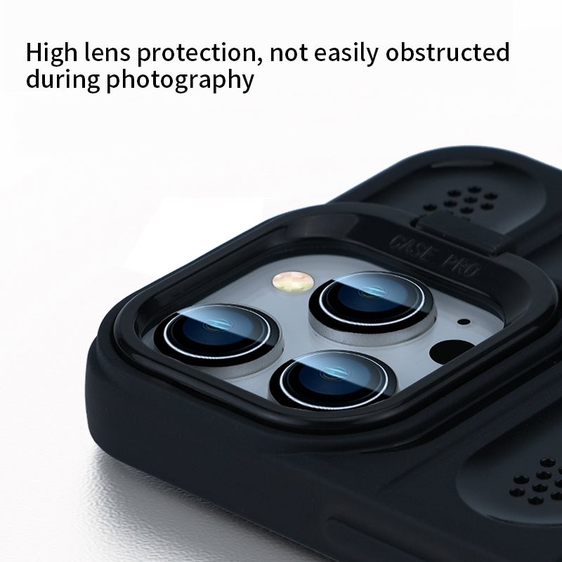 HuHa Case Cover For iPhone 14 Pro Invisible Holder Cooling Phone Case(Transparent Grey) - Image 5