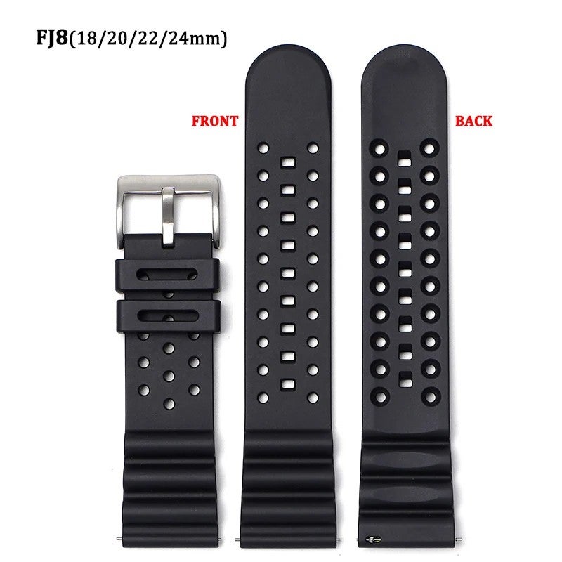 Bluejw Multi-Design FKM Fluoro Rubber Watch Strap – Replace the Watch Strap in 19mm, 20mm, 21mm, 22mm, 23mm, 24mm Sizes – Durable Replacement Band for Luxury Watches - Image 1