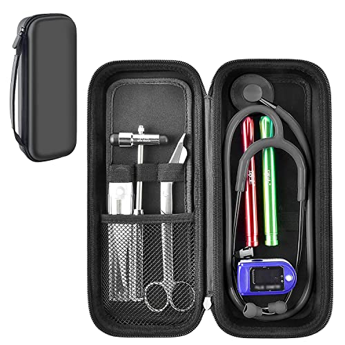 ALKOO Stethoscope Case Compatible with 3M Littmann Classic III Monitoring/Lightweight II S.E/Cardiology IV Diagnostic/MDF Acoustica Stethoscopes- Black Flower - Image 1