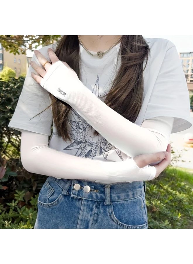 Unisex Cooling Sun Protection Arm Sleeve UV Resistant Black - Image 2