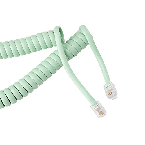 iSoHo Phones: Phone Cord for Landline Phone – Tangle-Free, Handset Curly Telephones Land Line Cord – Easy to Use + Excellent Sound Quality –Telephone Cord for Home or Office (25ft) Earth Day Green - Image 2