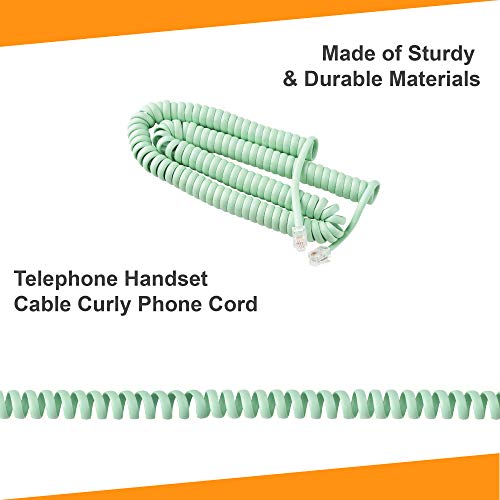 iSoHo Phones: Phone Cord for Landline Phone – Tangle-Free, Handset Curly Telephones Land Line Cord – Easy to Use + Excellent Sound Quality –Telephone Cord for Home or Office (25ft) Earth Day Green - Image 5