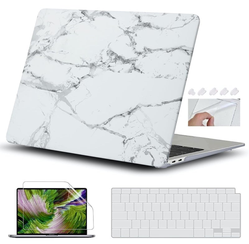 Gioia Bazaar Compatible with MacBook Air 15 inch Case Cover 2023 Release A2941 M2 Chip, Protective Plastic Hard Shell Case Cover (Marble White Black) - Image 1