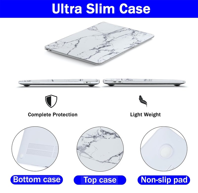 Gioia Bazaar Compatible with MacBook Air 15 inch Case Cover 2023 Release A2941 M2 Chip, Protective Plastic Hard Shell Case Cover (Marble White Black) - Image 3